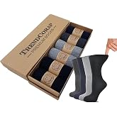Trendcorap Premium Rubber-Free Men's Diabetic Cotton Candy Socks 6 Pairs