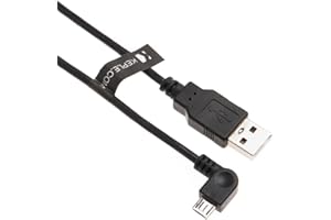 Keple TomTom Kabel do ładowania w samochodzie kompatybilny z Go 40, 50, 60, 400, 500, 510, 520, 530, 600, 610, 620, 820 Live, 5000, 5100, 5200, 6000 | START 20/25 / 40/42 kąt prosty Micro USB (1 m)