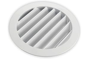 DUTCH ENVIRONMENT CORPORATION DEC Rejilla de Ventilación Exterior de Aluminio para Extractor de baño, Cocina, Garaje, Pared | Rejilla Redonda con mosquitera metálica, Color Resistente a Rayos UV (Blanco, 125mm)