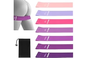 Confezione da 7 Elastici Fitness GIOVARA Set Elastici Fitness Bande Elastiche Fitness per Costruzione Muscolare, Yoga e Pilates