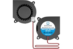 WINSINN 40mm Blower Fan 24V, 3D Printer Micro 24 Volt Fans Blower 4020 Dual Ball Bearing, Brushless Cooling 40mmx20mm 2PIN (Pack of 2Pcs)