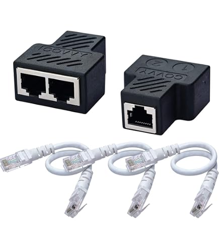 Leopacat Sdoppiatore Ethernet,Adattatore Splitter Rj45 da 1 a 4 con Cavo di Prolunga da 1m per Case Uffici Connessioni Cat5, Cat5E, Cat6, Cat7 Adattatore Connettore Presa Lan Ethernet Leopacat Sdoppiatore Ethernet,Adattatore Splitter Rj45 da 1 a 4 con Cavo di Prolunga da 1m per Case Uffici Connessioni Cat5, Cat5E, Cat6, Cat7 Adattatore Connettore Presa Lan Ethernet