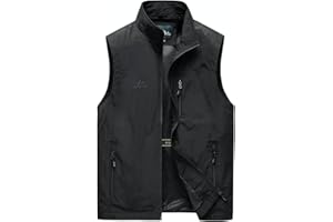 MeiLayM Herren Sommer Outdoor Weste Angelweste Leichte Ärmellose Weste mit Reißverschlusstaschen Lässig Funktionsweste Jagd Camping Fotografie Wandern Weste