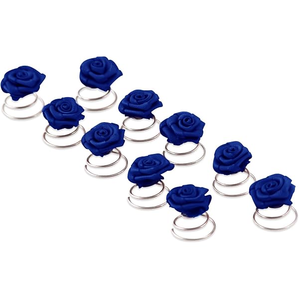 40 Stück Blumen-Haarnadeln Mit Strass, Weiß/blau – Haarspangen Für Hochzeit, Party Oder Brautschmuck