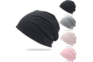 Godneei 4-pack beanie dam slouch huvudbonad dam lätt tunn mössa