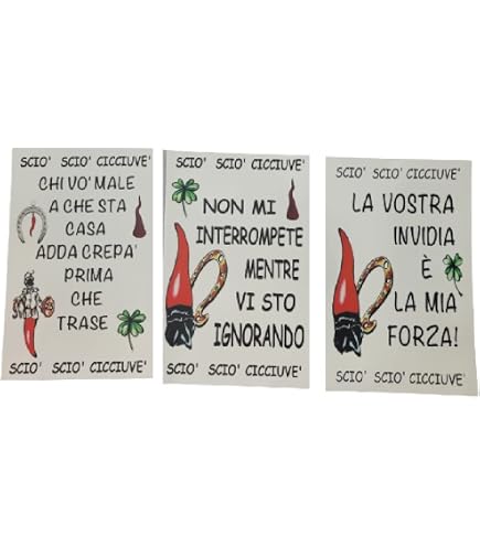 1 Targa Toto' 6,5X19 CM Legno MDF 4mm 3 corni 10-14 cm SCIO' CICCIUVE' da Appendere in Negozio casa Bar Ristorante Hotel Contro la sfortuna, 1 Portachiavi corni Horn Charms Lucky