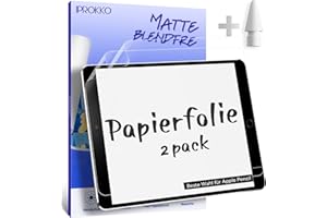 ‎IPROKKO Pack of 2 Like Paper Film Compatible with iPad 9/8/7 Generation (iPad 10.2 Inch, 2021, 2020, 2019), Matte Protective Film, Paper Film, Screen Protector, Paper Film, Anti-Glare Screen Protector for