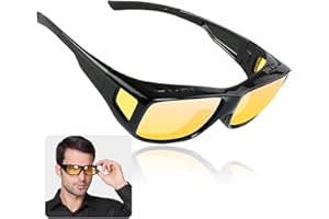 POSYLANE Lunettes polarisées de conduite de nuit pour automobilistes, verres jaunes, phares pour vélo et alpinisme