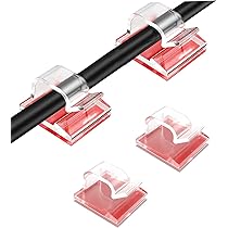 Clip Per Cavi Autoadesive - 50 Pezzi, Nero, Per Organizzazione Cavi In Casa E Ufficio - Foto 5