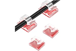 ZTVOWTO Clips de câbleAuto-adhésif 50 pièces Bureau Gestion des câbles Clips Clips de câble collants pour lumières et décoration Atelier mural Bureau à domicile à l'extérieur (15mm*14mm,Transparente)