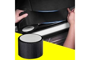 QBUC Car Sill Protectors Strips,Black Door Edge Protection Sticker Car Carbon Fiber Protect the bumpe Scratch Protection Device Suitable for Most Cars(7cm*5m)