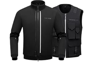 RIDEIRON Chaquetas Moto Hombre Invierno Equipo Protección 3 en 1 Adecuado para Ciclismo Senderismo Deportes al Aire Libre Negro L