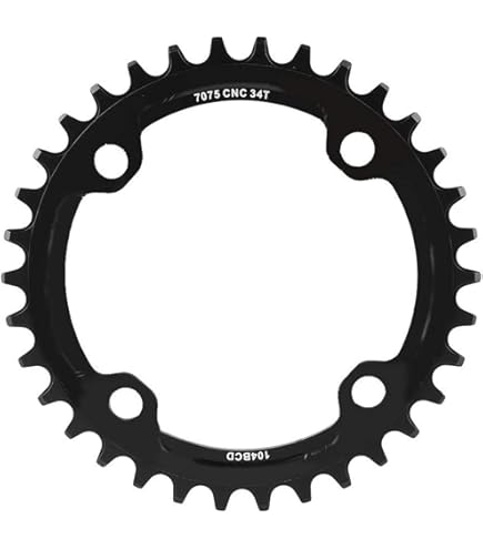 Kettingblad Kettingblad 104BCD Ovaal 32 34 36 38T Tand Smalle N Brede Enkele Ultralichte Plaat MTB Mountainbike 104 BCD Road Chain Ring Kettingbladen Voor Fietsen (Maat: 36T, Kleur: Goud