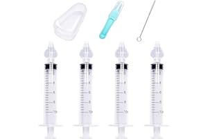AHPYEUHK Lavaggio Nasale Bambini Set Irrigatore Nasale 10 ml Riutilizzabile Aspiratore Nasale Portatile Irrigatori Nasali, Pulitore Nasale Sicuro Per Neonati y Bambini(10mlx4,Bianco)