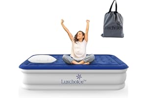 Luxchoice Colchon Hinchable Matrimonio y Individual de Cama Hinchable con Bomba Incorporada Cama de Aire ColchóN Inflable Autoinchable para Invitados En El Viajes Camping o en Casa