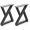 YheenLf Set of 2 Metal Coffee Table Legs, Heavy Duty Industrial DIY Furniture, Black Breakfast Bar Stand Bench Dining Desk Feet, Sturdy & Stable, Z-Type, 30×41.5cm
