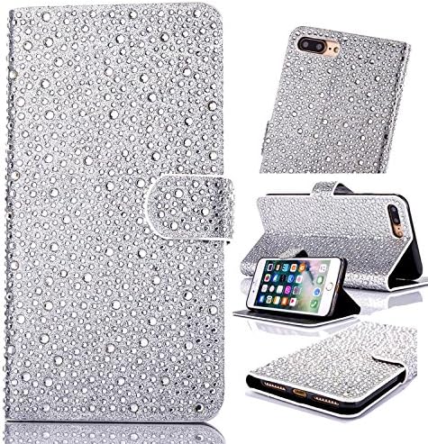 iPhone 6S Plus Case,iPhone 6 Plus Leather Case,iPhone 6 Plus/ 6S Plus Cover with 5.5 inch Screen,Flip Wallet case for iPhone 6S Plus,Cool 3D Bling Glitter Diamond Raindrop Pattern Leather Stand Function Flip Kickstand Magnetic Book Wallet with Card Slot Holder Protective Cover Case for Apple iPhone 6S/6 Plus 5.5