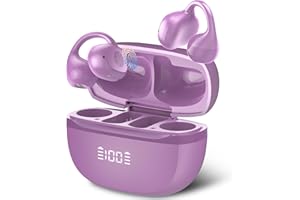 aggoo Cuffie Auricolari Aperte, Clip per Orecchie Auricolari Bluetooth, Cuffie On Ear Bluetooth 5.4, 48H di Autonomia, Comfort IPX7 Impermeabile Ultraleggero 3g, Vestibilità ideali per Viaggi, Studio