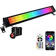 Indmird Smart RGB LED Light Bars, 50W RGB LED Flood Lights Outdoor with Bluetooth and App, IP66 Waterproof Smart Color Changing Floodlight for Party Garden Halloween Stage Lighting