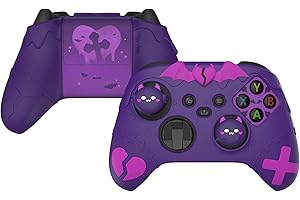 PlayVital Funda de Silicona para Xbox Series X & S Control - Cubierta Protectora Antideslizante, Protector de Goma con Tapas de Joystick, Accesorios para Consola, Diseño Gótico (Violeta)