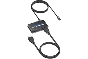 CAMWAY eARC Audio Extractor - HDMI ARC/eARC to Optical Fiber, RCA, 3.5mm Audio Converter, Supports 5.1 Surround Sound, Easy Setup for Soundbar, Amplifier, Headphones, TV Audio Output