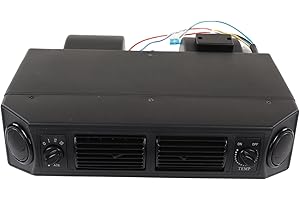 ASIXXSIX Evaporador de Aire Acondicionado, 3 Velocidades 12V/24V Universal Bajo el Salpicadero AC Aire Acondicionado Evaporador Kit con salidas de ventilación para RV Autocaravanas Camiones (12V)
