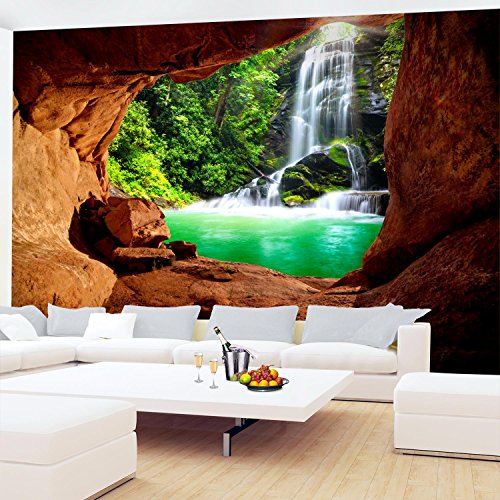 Fototapete Wasserfall 352 x 250 cm – Vliestapete – Wandtapete – Vlies Phototapete – Wand – Wandbilder XXL – !!! 100% MADE IN GERMANY !!! Runa Tapete 9071011c - 4
