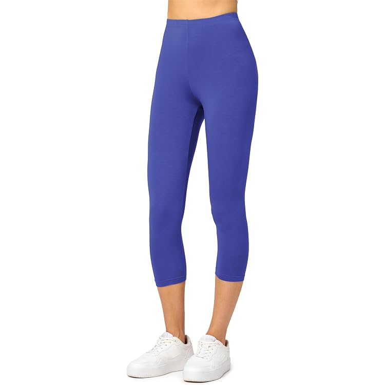 Legging Sport 3/4 Femme Ladeheid - Pantacourt Yoga, Coton élasthanne, Coupe Confortable - Pour Tous Les Jours, Maison, Sport