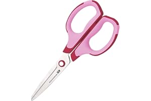 PRACTICDOMUS Tijeras SDI Soft Touch Aptas para Diestros y Zurdos con Puntas Redondas y Mango de Seguridad. Color Rosa