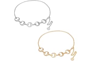 SKHAOVS 2 Stück Kettengürtel für Frauen,Boho Kette Gürtel,Adjustable Waist Chain,Moon Star Anhänger Taille Kette,Frauen Hip Hop Vintage Gürtel für Jeans Kleid Langer