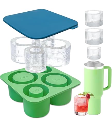 Zocipro Stanley Cup IJsblokjesvorm, siliconen ijsblokjeshouder met deksel, uittrekdesign voor eenvoudig uitnemen, 3-voudige vorm voor Stanley ijsblokjesvorm, 50-100 ml beker, cocktails, whisky, koffie