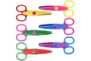 KUUQA 6 Pcs Kids Safety Scissors Art Craft Scissors Set for Kids and Students Paper Construction Supplies