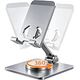 Metal Katlanabilir Masa&uuml;st&uuml; Telefon Tutucu ve Tablet Standı 360 Derece D&ouml;nen Ayarlanabilir Stand