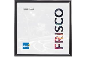 Kenro Frisco Series Black Photo Frame 4x4 Inch / 10x10cm Freestanding or Wall Hanging with Glass Front - FR1010B