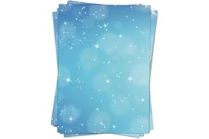 ‎EINLADUNGSKARTEN MANUFAKTUR HAMBURG 50 Blatt Briefpapier (A4) | Sternenhimmel blau | Motivpapier | edles Design Papier | beidseitig bedruckt | Bastelpapier | 90 g/m²