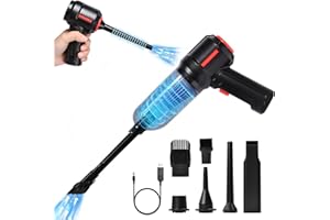 URAQT Odkurzacz ręczny, 9000 PA, wydajny odkurzacz samochodowy, bezprzewodowy, 120 W, wysoka moc, na mokro i na sucho, lekki przenośny odkurzacz samochodowy do kuchni, samochodu, biura, domu