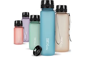 720°DGREE Butelka do picia 1l "uberBottle" softTouch +Sitko - Bez BPA - Butelka na wodę na uczelnię, pracę, fitness, rower, na zewnątrz - Butelka sportowa z Tritan - Lekka, odporna na wstrząsy