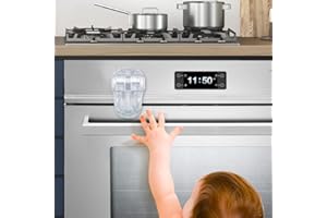 EUDEMON Child Safety Heat-Resistant Oven Door Lock, Oven Front Lock for Kids Easy to Install, Use 3M Adhesive,No Screws or Drill (Clear-White)