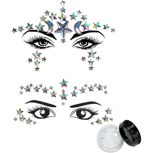 Strass-Aufkleber Set – 15 Schmetterlinge & 45 Runde Diamanten – Aurora-Optik – Für Gesicht, Nägel, Deko