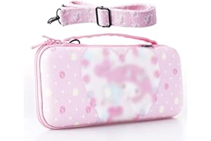 RHOTALL Custodia per Nintendo Switch & Switch OLED, custodia portatile da viaggio per accessori con tracolla regolabile - Rosa