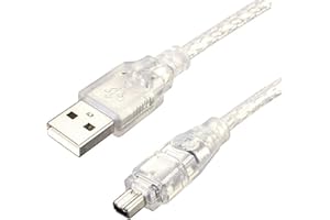 HERFAIR Adapter Firewire na USB IEEE 1394 4-pinowy na USB, kabel konwertera męski na męski, kabel Firewire kompatybilny z aparatami cyfrowymi DV, do oglądania na laptopie/komputerze (1 m, bez funkcji przechwytywania)