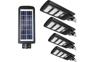 081 Store - 4X LAMPIONE STRADALE LED 90 W PANNELLO SOLARE FOTOVOLTAICO JD1940 LAMPIONE SOLARE CON SENSORE DI MOVIMENTO E CREPUSCOLARE CON TELECOMANDO