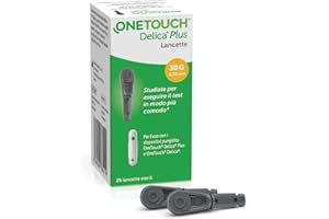 OneTouch® Delica® Plus lancette sterili per test glicemico per l’automonitoraggio della glicemia I 25 lancette sterili I Test glicemico a casa o in viaggio I 1 Confezione con 25 lancette sterili