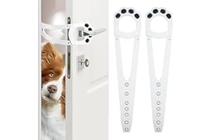 SUNICO Cat Door Latch - Door Buddy Cute Cat Paw Shaped Cat Door Bracket Latch, Alternative Door Locks Dog Door Stopper for Pets Alternative Door Locks for Letting Cats In,Keeping Dogs Out （2PCS）