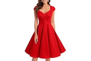 Bbonlinedress Robe Vintage de soirée Cocktail Déguisement Bal Années 50s 60s Col en V