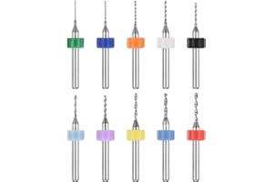 PATIKIL 10Pcs 0.6mm-1.5mm Micro Drill Bits Set Carbide Tungsten Steel 135° Mini Small Bits Print Circuit Board Drilling Tool for CNC Engraving Precision Machinery