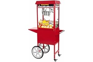 Royal Catering Palomitera Máquina Para Hacer Palomitas (Rendimiento: 5 kg/h, 16 L/h, Olla con Revestimiento antiadherente, 1500 W, Con carrito)