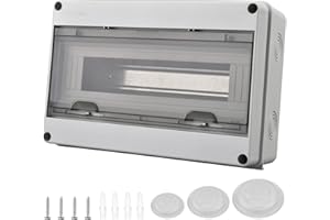 QINGLEE Coffret Electrique Etanche Exterieur IP65, 15 Modules, IP65 ABS de Surface en Plastique, Boite de Boitier Etanche Electrique Exterieur, Armoire de Contrôle, Boitier de Jonction