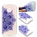 Produktbild HopMore Motorola Moto G6 Play Hülle Silikon Transparent Durchsichtig Hüllen Clear Muster Design Bumper Ultra Slim Dünn TPU Handyhülle Kawaii One Piece Tasche Schale Hüllen Case Cover pour Moto G6 Play - Blaue Mandala