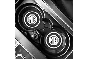 TLC AUTO ACCESSORIES Car Cup Holder Insert Anti-Dust Non-Slip Rubber Coaster Mats Compatible for MG Cars 2 pcs with logo